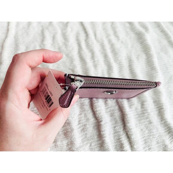 NWT COACH Taylor Faded Purple Pebbled Leather Tote & Matching Card Wallet - Picture 12 of 12